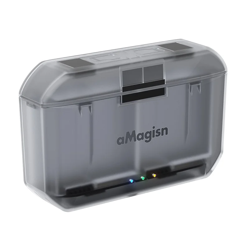 AMAGISN PD12 hurtig oplader til DJI Osmo Action 5 Pro / 4 / 3 / Osmo 360 kamera, batteriopbevaringskasse