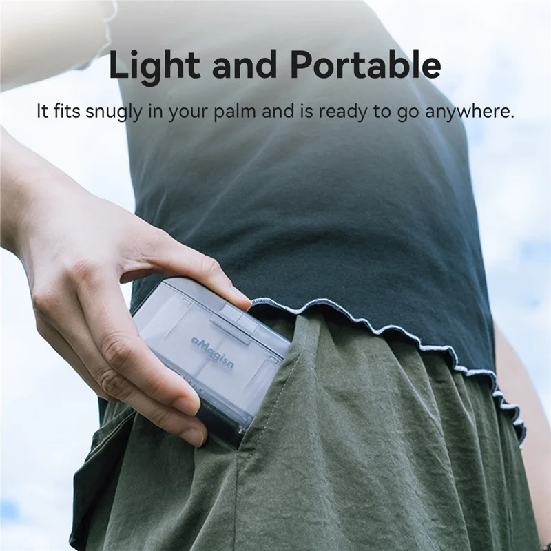 AMAGISN PD12 hurtig oplader til DJI Osmo Action 5 Pro / 4 / 3 / Osmo 360 kamera, batteriopbevaringskasse