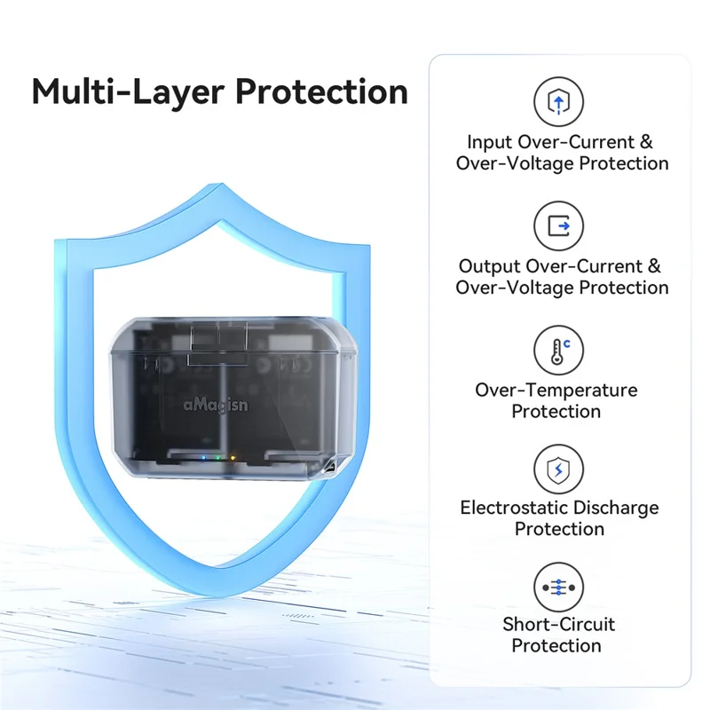 AMAGISN PD12 hurtig oplader til DJI Osmo Action 5 Pro / 4 / 3 / Osmo 360 kamera, batteriopbevaringskasse