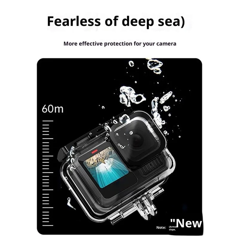 60m Underwater Diving Case for GoPro Hero 13 / 12 / 11 / 10 / 9 Camera Waterproof Cover Housing Shell