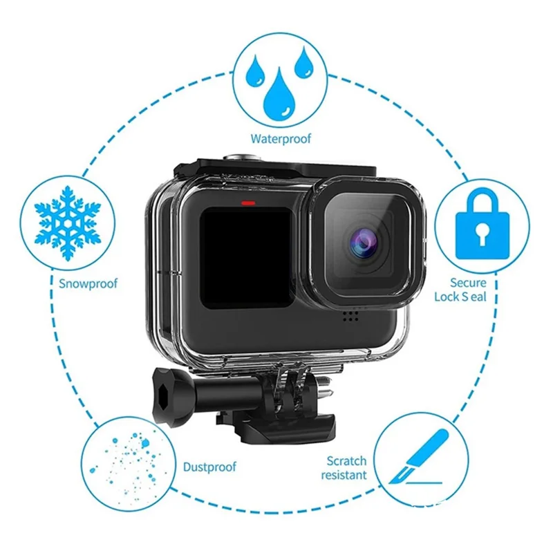60m Underwater Diving Case for GoPro Hero 13 / 12 / 11 / 10 / 9 Camera Waterproof Cover Housing Shell