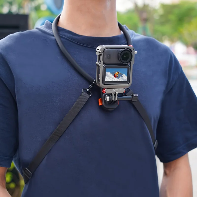 FLYMILE Für DJI Osmo Nano Metall-Käfig Dual-Locking Silikon-Schutzrahmen Magnetischer Schnellverschluss