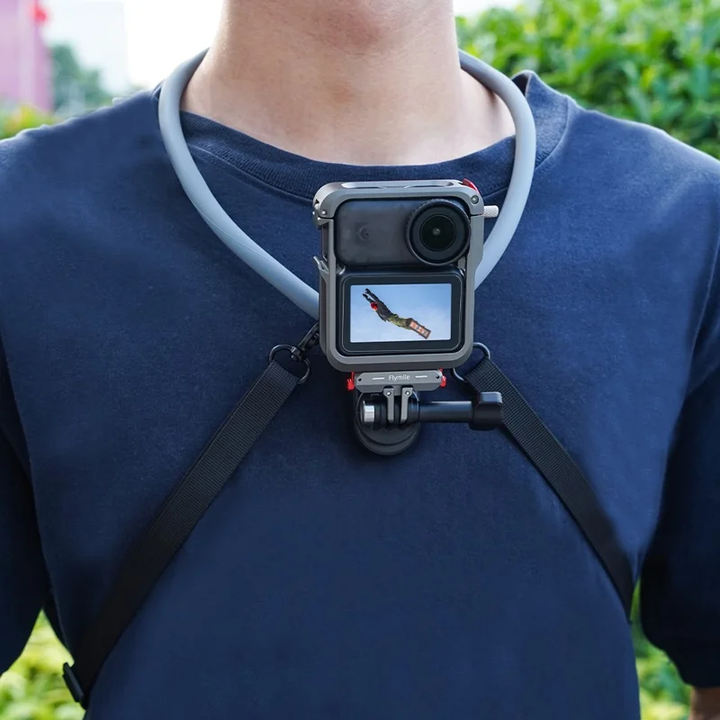 FLYMILE Für DJI Osmo Nano Metall-Käfig Dual-Locking Silikon-Schutzrahmen Magnetischer Schnellverschluss