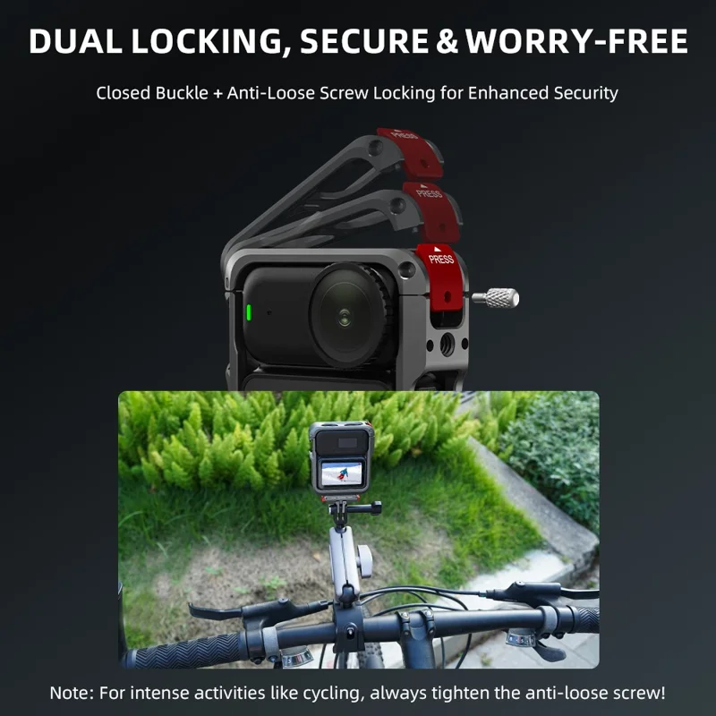 FLYMILE Für DJI Osmo Nano Metall-Käfig Dual-Locking Silikon-Schutzrahmen Magnetischer Schnellverschluss