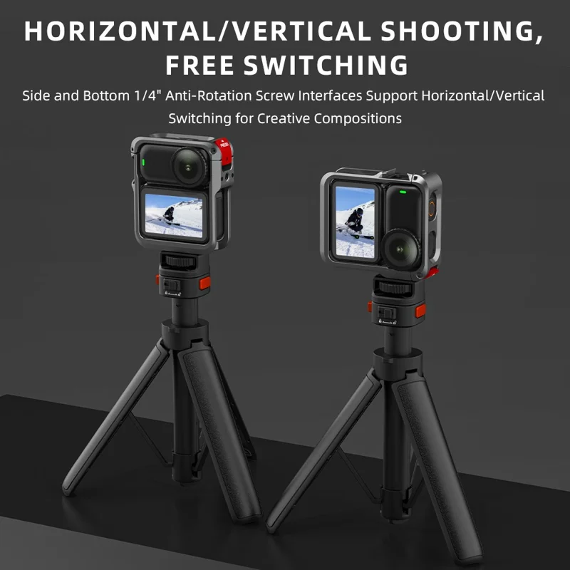 FLYMILE Für DJI Osmo Nano Metall-Käfig Dual-Locking Silikon-Schutzrahmen Magnetischer Schnellverschluss