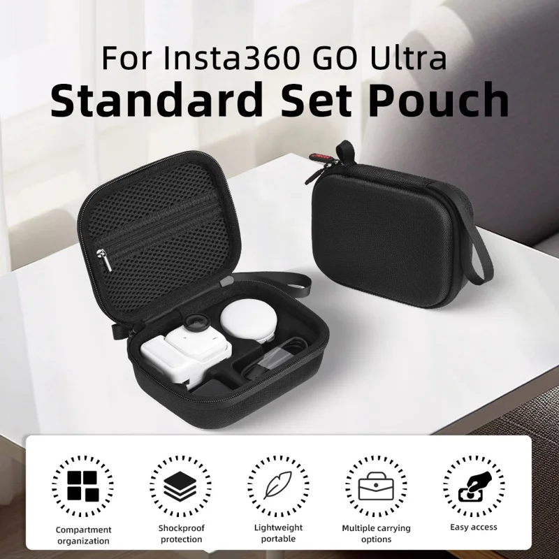 BRDRC för Insta360 Go Ultra Standard Edition förvaringslåda Skyddsväska med stötvågar Avdelningar