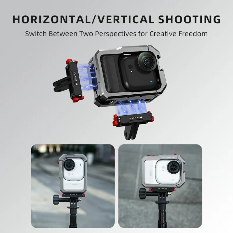 FLYMILE dla Insta360 Go Ultra Magnetyczny Adapter Montażowy Złącze Szybkiego Montażu Przenośne Akcesoria z Metalową Przysawką - Czarny