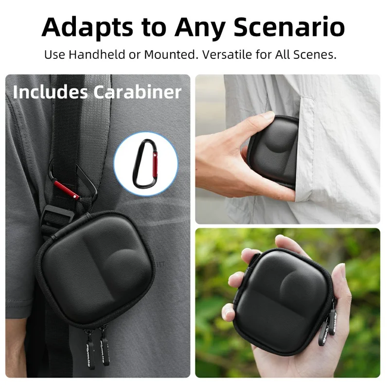 FLYMILE For DJI Osmo Nano Camera Cage-Compatible Shockproof Carry Case PU Leather Portable Storage Bag
