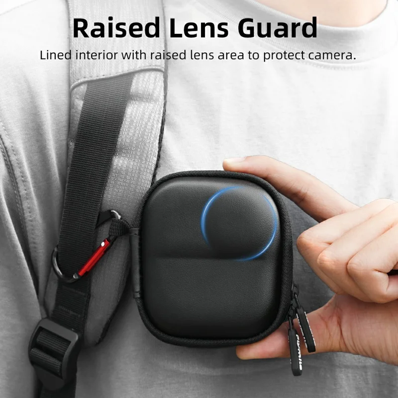 FLYMILE For DJI Osmo Nano Camera Cage-Compatible Shockproof Carry Case PU Leather Portable Storage Bag