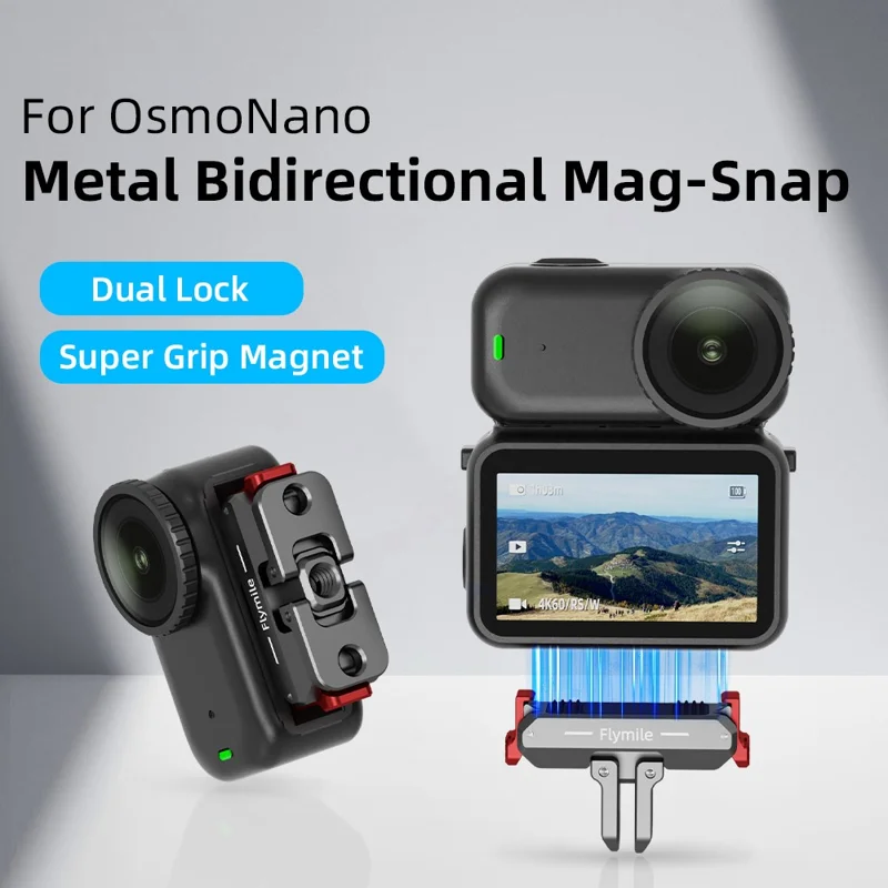 FLYMILE för DJI Osmo Nano Magnetisk Snabbkopplingskamera väska Chockabsorberande Kamerabur Vattenresistent - Svart