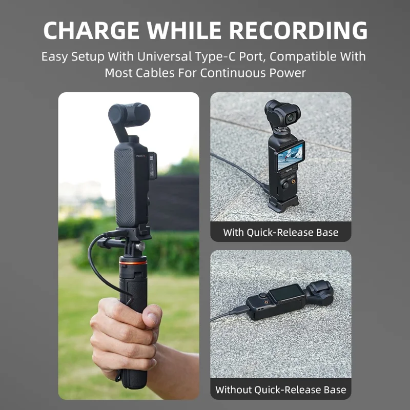 FLYMILE Per DJI OSMO POCKET 3 Base di ricarica magnetica Rilascio rapido Resistente ai graffi - Nero