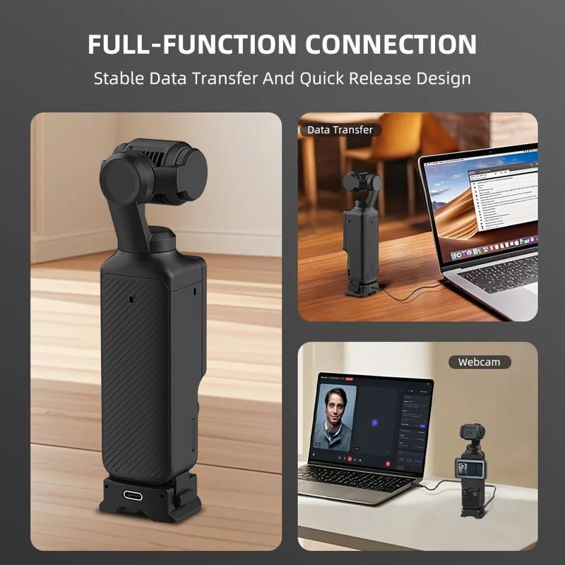 FLYMILE Per DJI OSMO POCKET 3 Base di ricarica magnetica Rilascio rapido Resistente ai graffi - Nero