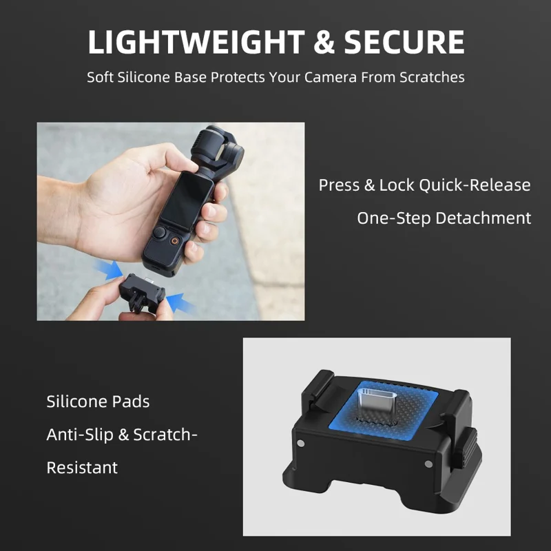 FLYMILE Per DJI OSMO POCKET 3 Base di ricarica magnetica Rilascio rapido Resistente ai graffi - Nero