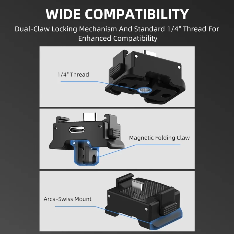 FLYMILE Per DJI OSMO POCKET 3 Base di ricarica magnetica Rilascio rapido Resistente ai graffi - Nero