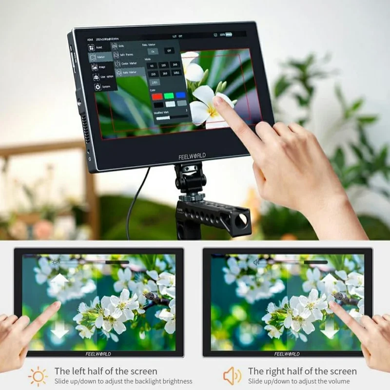 FEELWORLD S10 För kamera 10,1 tum 1200nit Hög ljusstyrka 12G SDI HD 2.0 Touch Monitor HDR 3D LUT Vågform