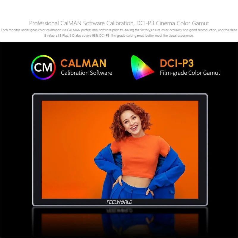 FEELWORLD S10 För kamera 10,1 tum 1200nit Hög ljusstyrka 12G SDI HD 2.0 Touch Monitor HDR 3D LUT Vågform