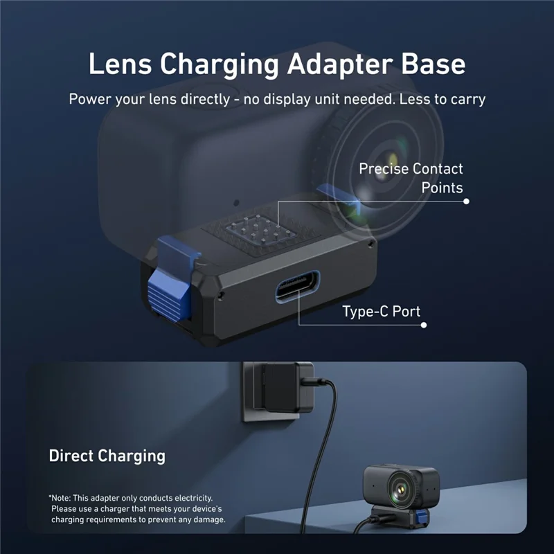 TELESIN S7-JBK-17-TDJ Voor DJI Osmo Nano Actioncamera Magnetische Snelle Loskoppelingslaadadapter Montagebasis