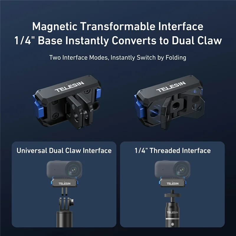 TELESIN S7-JBK-17-TDJ Voor DJI Osmo Nano Actioncamera Magnetische Snelle Loskoppelingslaadadapter Montagebasis