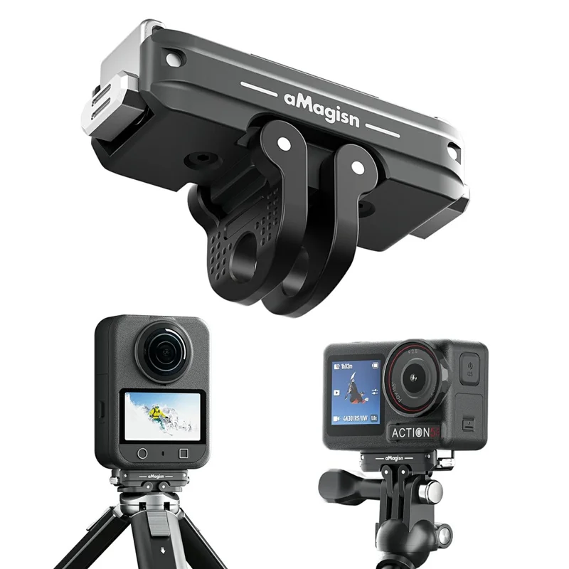 Base magnetica per montaggio bidirezionale rapido in lega di alluminio AMAGISN Nano TN11 per fotocamera DJI Osmo Nano / Osmo 360 / Action 5 Pro / 4 / 3