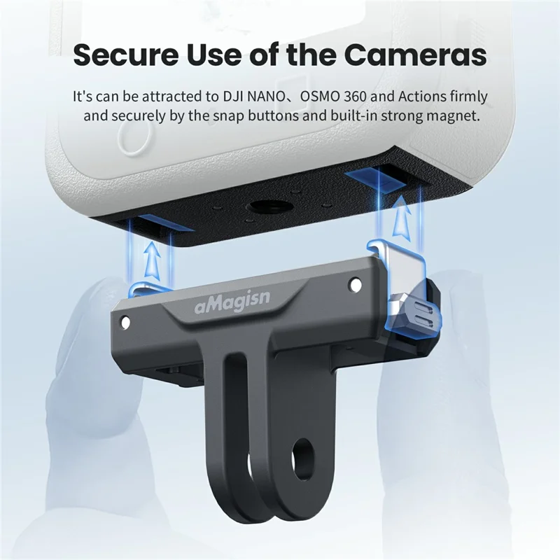 AMAGISN Nano TN10 قاعدة بلاستيكية قابلة للإزالة بسرعة ثنائية الاتجاه للكاميرا DJI Osmo Nano / Osmo 360 / Action 5 Pro / 4 / 3، قاعدة مغناطيسية