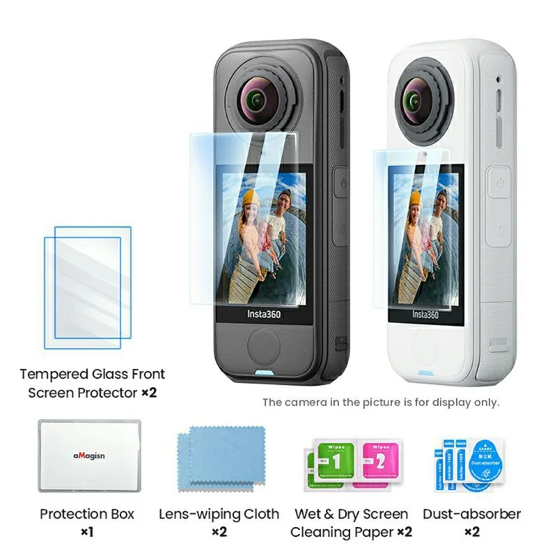 AMAGISN 2 Piezas para Insta360 X4 Air Protector de Pantalla Vidrio Templado de 9H Dureza Anti Arañazos