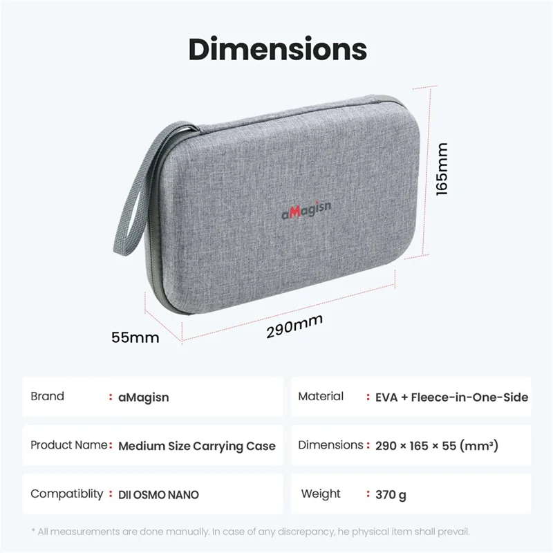 AMAGISN Für DJI Osmo Nano Mittlere Größe Aufbewahrungskoffer Kamera Zubehör Organizer Tragetasche