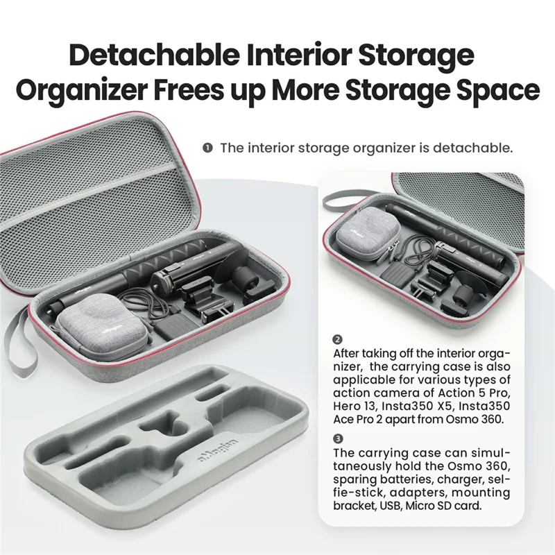 AMAGISN Für DJI Osmo Nano Mittlere Größe Aufbewahrungskoffer Kamera Zubehör Organizer Tragetasche