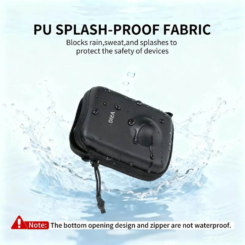 VRIG AC-57 Förvaringsväska för DJI Osmo 360-kamera, skyddsfodral i PU-läder med dragkedja mot stötar