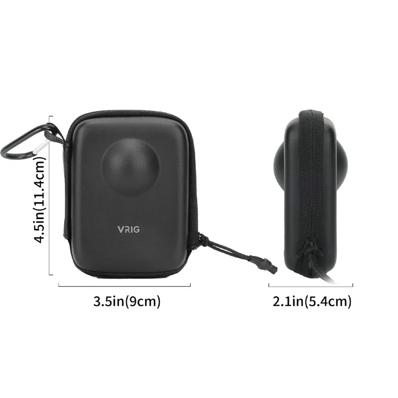 VRIG AC-57 Förvaringsväska för DJI Osmo 360-kamera, skyddsfodral i PU-läder med dragkedja mot stötar