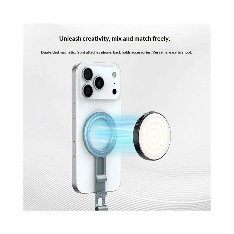 VRIG MG-34 Multifunctional Magnetic Foldable Tripod Stand Selfie Stick Desktop Phone Holder with Cold Shoe / Arca-Swiss Mount / 1 / 4" Screw Hole