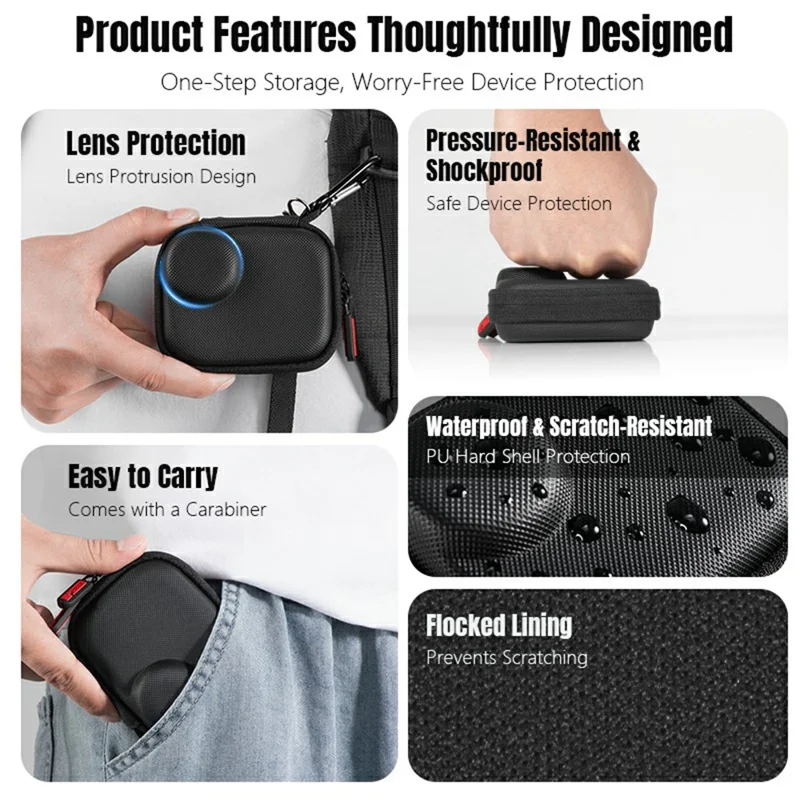 STARTRC Aufbewahrungstasche für DJI Osmo Nano Kamera, PU wasserdichte Daumenkamera-Transporttasche, zweilagiger stoßfester Schutz