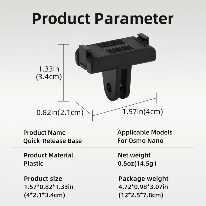 FLYMILE لجهاز DJI Osmo Nano / Action 6 محول كاميرا مغناطيسي قاعدة تركيب بمخالب مزدوجة للإطلاق السريع