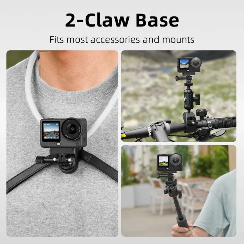 FLYMILE لجهاز DJI Osmo Nano / Action 6 محول كاميرا مغناطيسي قاعدة تركيب بمخالب مزدوجة للإطلاق السريع