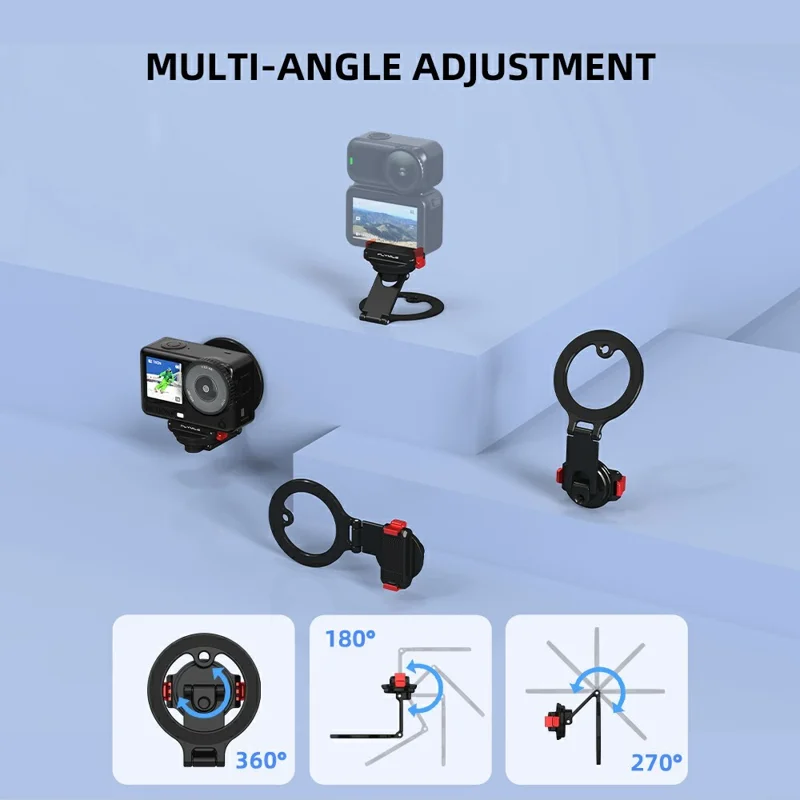 FLYMILE For DJI Osmo Action 6  /  Nano Dual-Sided Magnetic Holder Aluminum Alloy Quick-Release Magnetic Mount