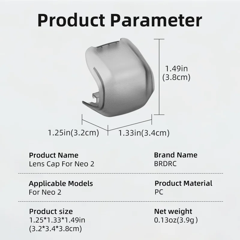 BRDRC pour DJI Neo 2 Capuchon d'objectif Couverture complète pour drone