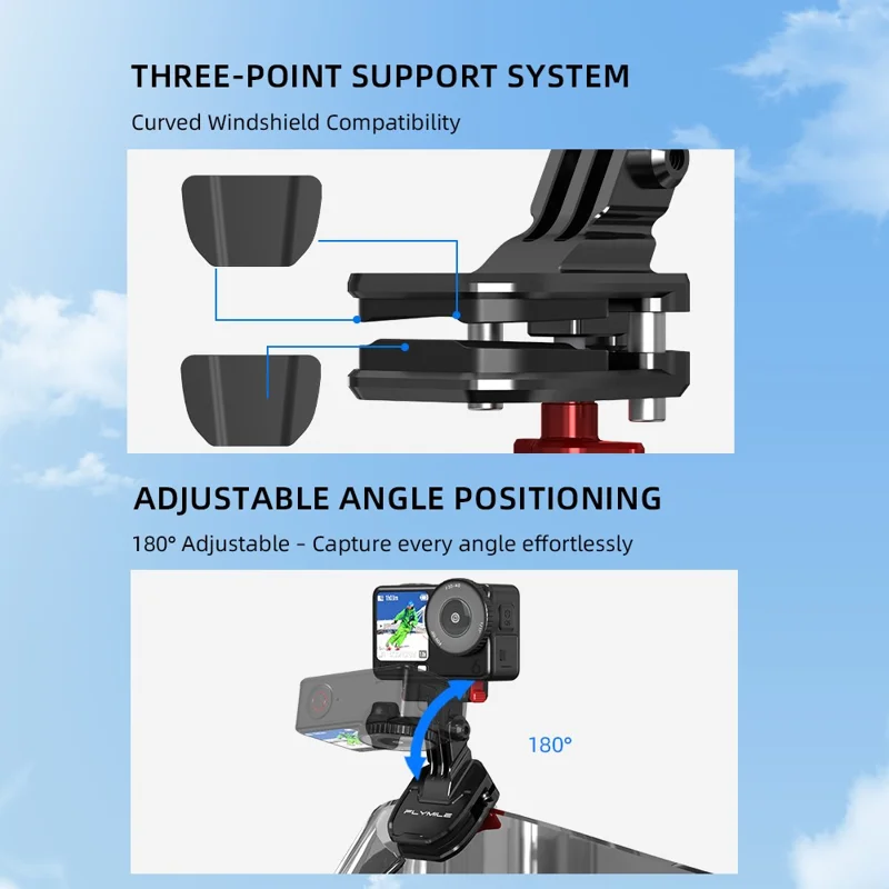حامل دراجة نارية FLYMILE للكاميرات الرياضية، قابض ثابت