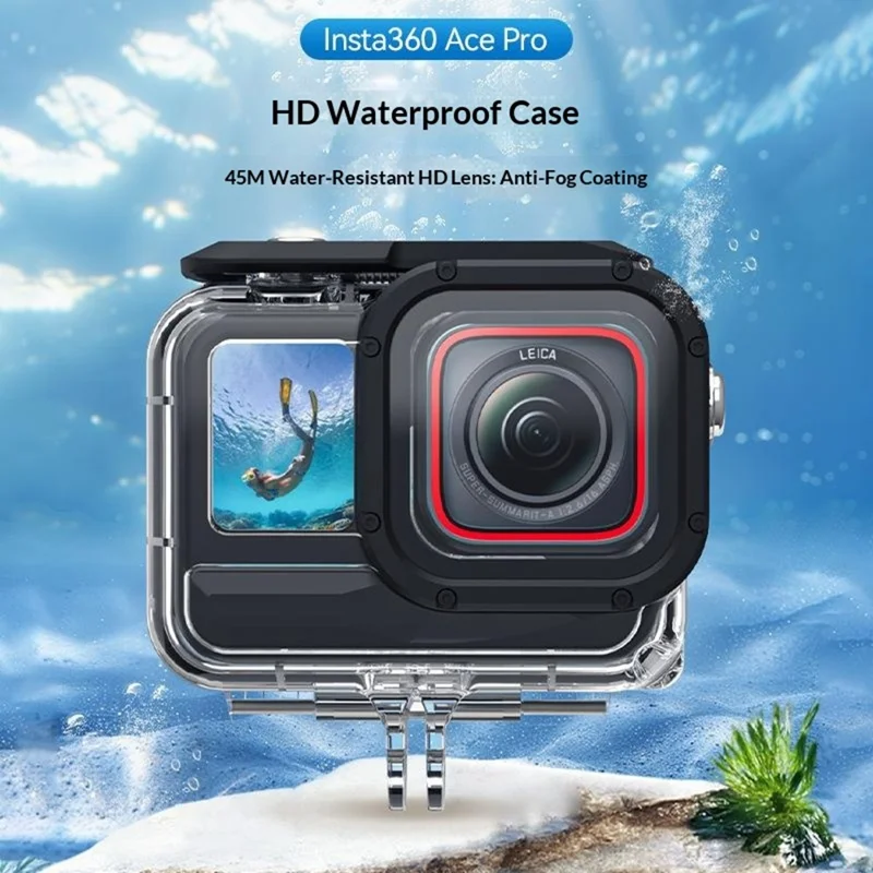 TELESIN Funda impermeable para Insta360 Ace Pro 2, carcasa de buceo hasta 45 m, cubierta protectora
