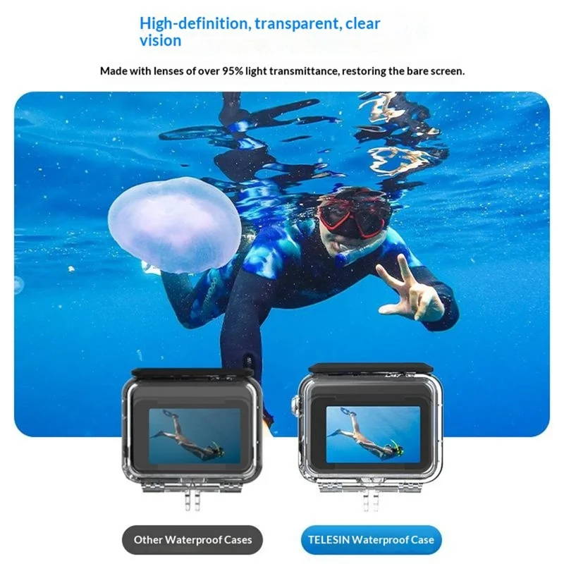 TELESIN Funda impermeable para Insta360 Ace Pro 2, carcasa de buceo hasta 45 m, cubierta protectora