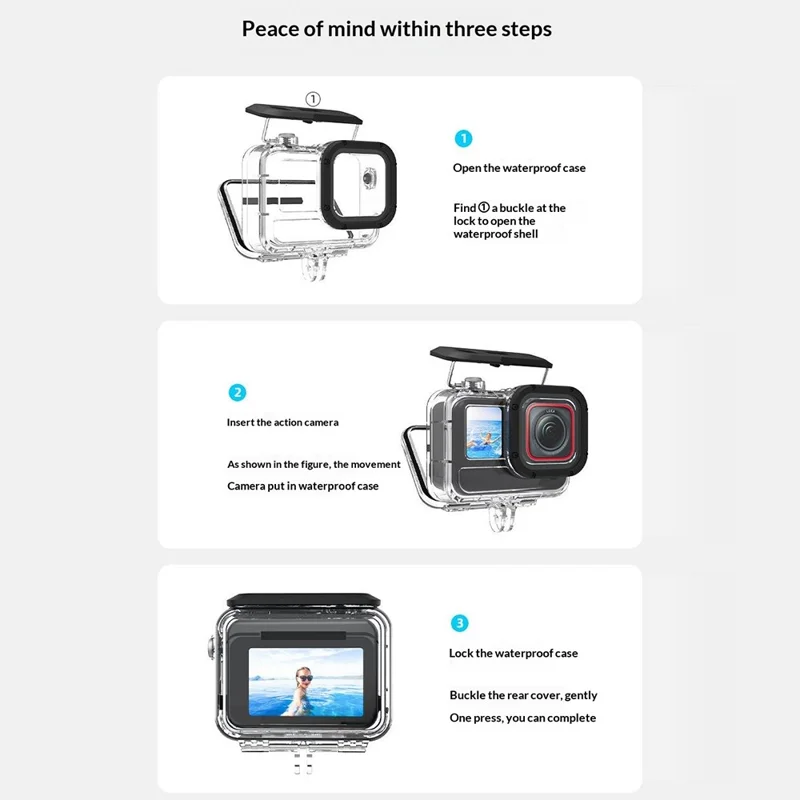 TELESIN Funda impermeable para Insta360 Ace Pro 2, carcasa de buceo hasta 45 m, cubierta protectora