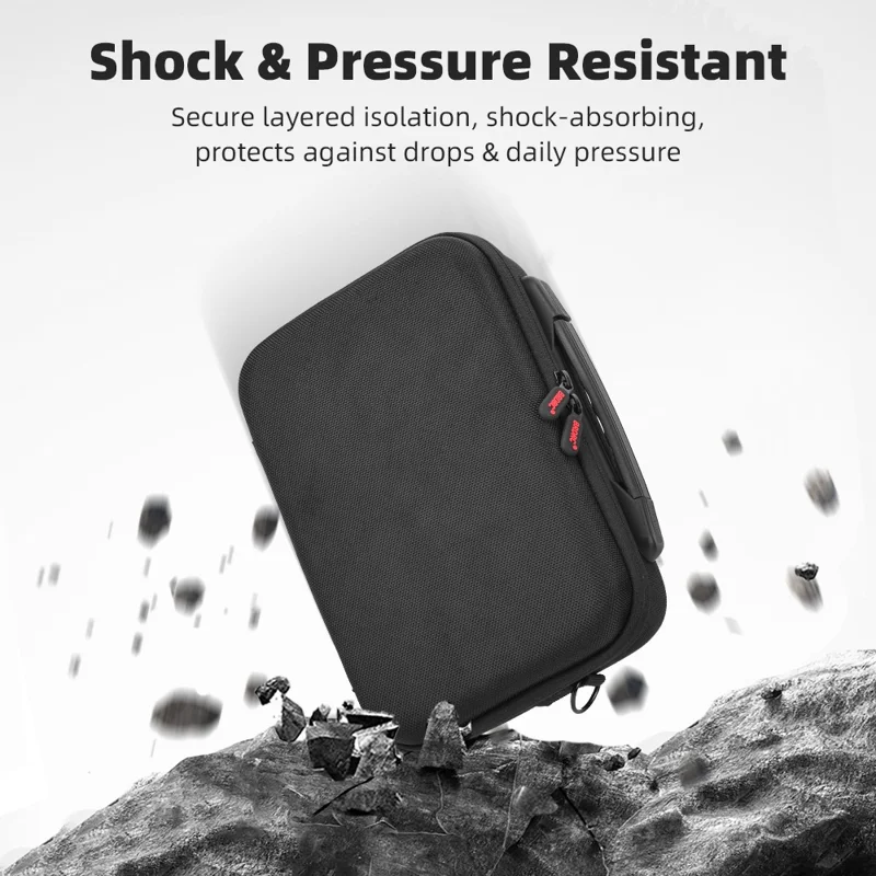 BRDRC For DJI Osmo Action 6 Storage Case Precision Molded Waterproof Shockproof Bag with Shoulder Strap - Black