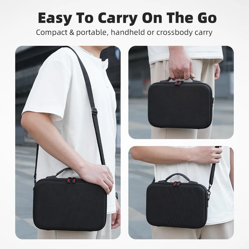 BRDRC For DJI Osmo Action 6 Storage Case Precision Molded Waterproof Shockproof Bag with Shoulder Strap - Black