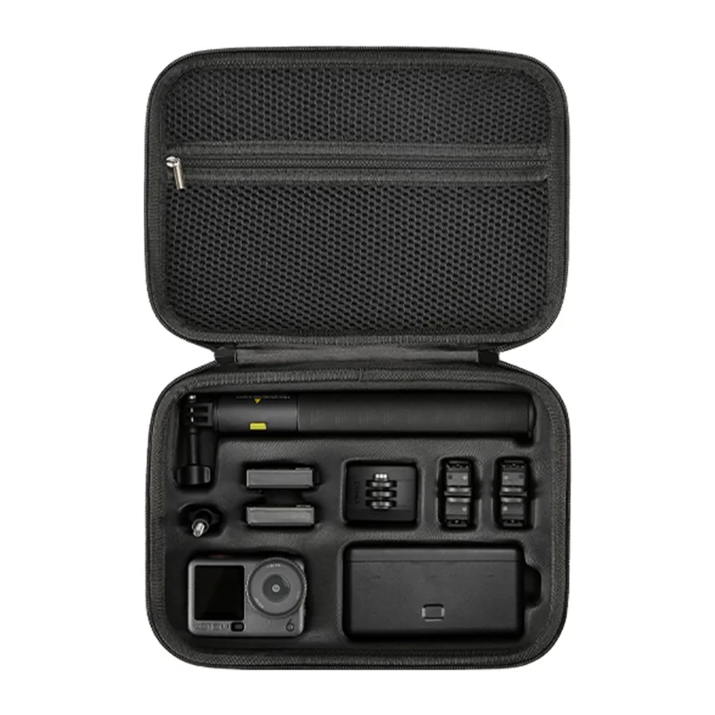 BRDRC For DJI Osmo Action 6 Storage Case Precision Molded Waterproof Shockproof Bag with Shoulder Strap - Black