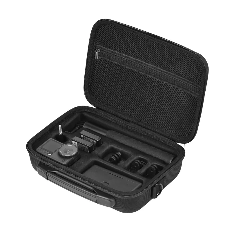 BRDRC For DJI Osmo Action 6 Storage Case Precision Molded Waterproof Shockproof Bag with Shoulder Strap - Black