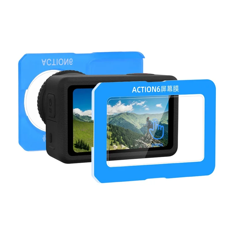 FLYMILE For DJI Osmo Action 6 Front and Rear Screen Protector Tempered Glass Lens Film with Application Tool Set