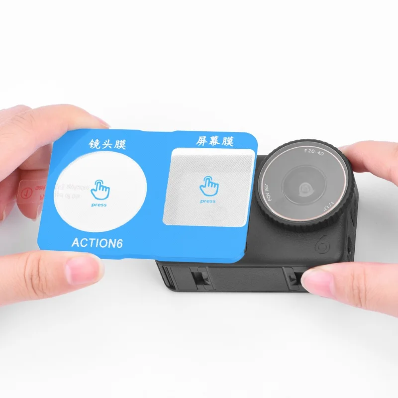 FLYMILE For DJI Osmo Action 6 Front and Rear Screen Protector Tempered Glass Lens Film with Application Tool Set