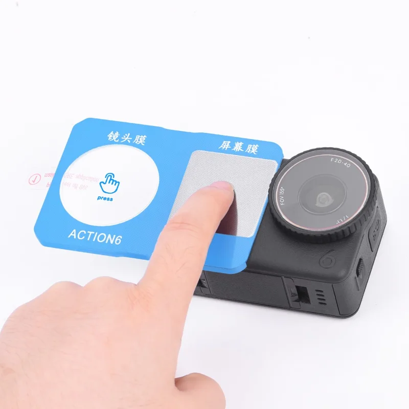 FLYMILE For DJI Osmo Action 6 Front and Rear Screen Protector Tempered Glass Lens Film with Application Tool Set
