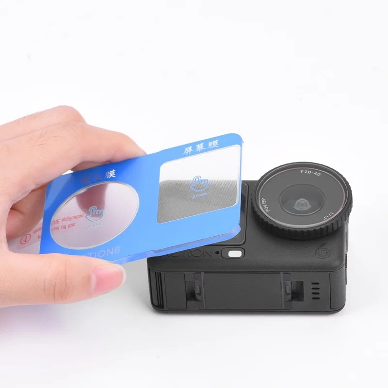 FLYMILE For DJI Osmo Action 6 Front and Rear Screen Protector Tempered Glass Lens Film with Application Tool Set
