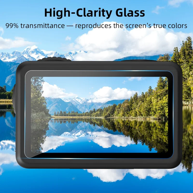 FLYMILE For DJI Osmo Action 6 Front and Rear Screen Protector Tempered Glass Lens Film with Application Tool Set