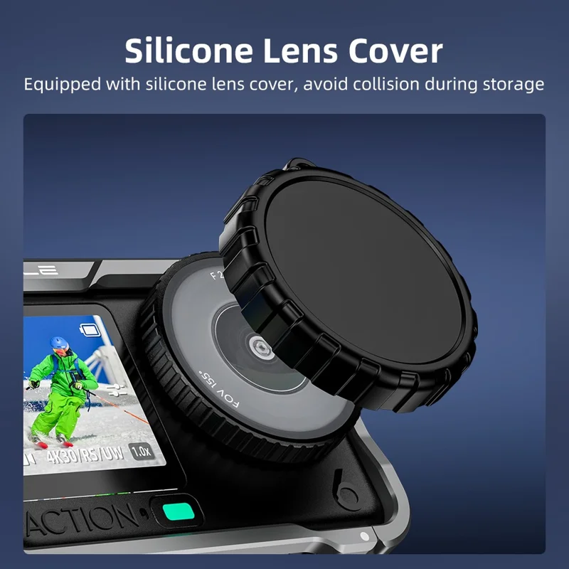 FLYMILE Double Opening Camera Cage for DJI Osmo Action 6 Protective Metal Frame with Cold Shoe and 1  /  4" Thread