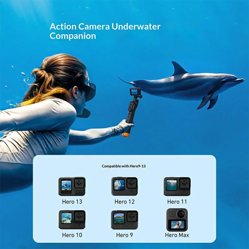 TELESIN S1-TSS-07 Floating Selfie Stick for GoPro MAX / 13 / 12 / 11 / 10 / 9 Underwater Photography Extendable Tripod with Bluetooth-compatible Remote